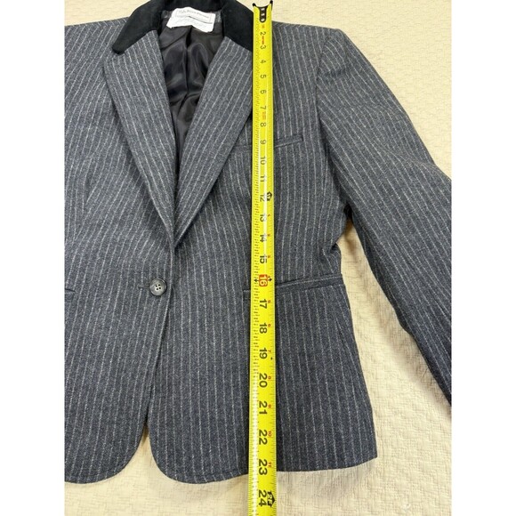 Evan Picone Lord & Taylor Pinstripe Blazer Velvet Collar Vintage | Size 12 - Picture 14 of 14